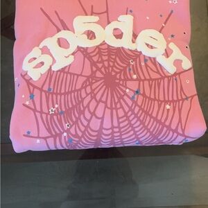 Sp5der Pink Graphic Sweatshirt